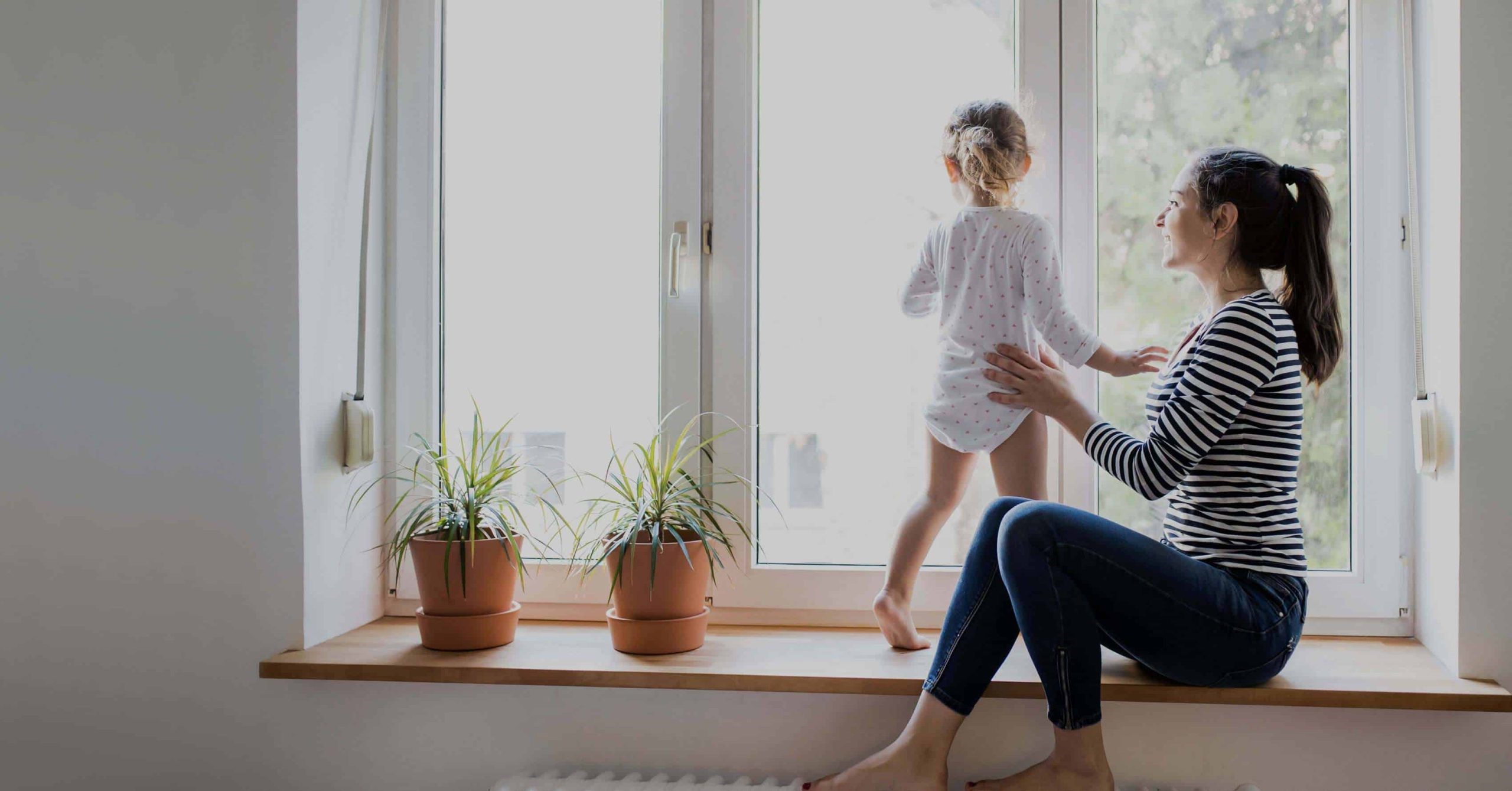 Mother and child at the window