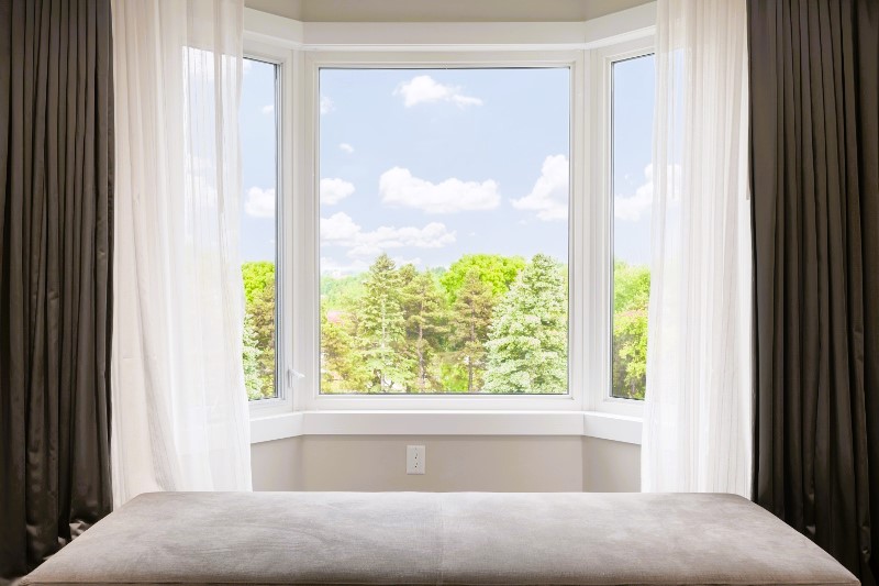 Bay window with summer view