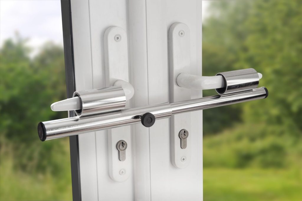 Patio door security lock enhancing double door home protection