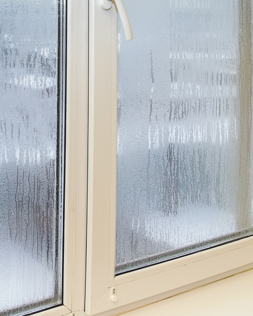 ice inside double-glazed windows
